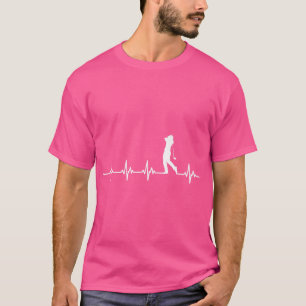 Great Golfer Heartbeat Design Golf Club Golf Ball T-Shirt
