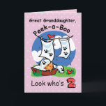 Great Granddaughter 2nd Birthday,Peek-a-Boo Kitten Card<br><div class="desc">On your great granddaughter’s 2nd birthday,  send her your loving wishes with this card. It has darling image of a kitten playing peek-a-boo on a pink card. This is a special way to celebrate with her on her special day.</div>