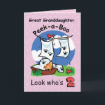 Great Granddaughter 2nd Birthday,Peek-a-Boo Kitten Card<br><div class="desc">On your great granddaughter’s 2nd birthday,  send her your loving wishes with this card. It has darling image of a kitten playing peek-a-boo on a pink card. This is a special way to celebrate with her on her special day.</div>