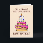 Great Granddaughter 9th Birthday, 9 on Sweet Cake Card<br><div class="desc">Soon your beautiful great granddaughter will become nine years old. When she celebrates this day,  you can send her this sweet cake card to sweeten up the celebration. You will definitely make her happier when she gets this.</div>