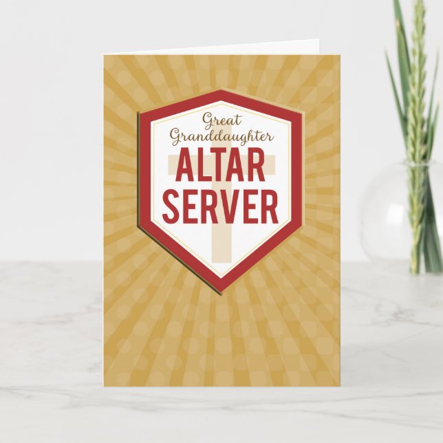 Great Granddaughter Altar Server Congratulations Card (Front)
