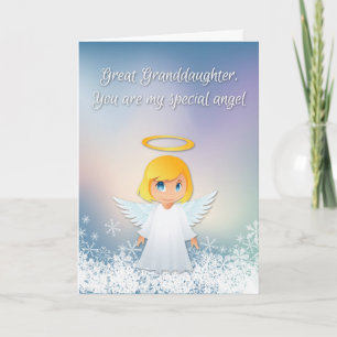 Great Granddaughter Angel, Christmas Greeting Holiday Card