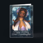 Great Granddaughter Birthday Card - Cute Blue Fair<br><div class="desc">Great Granddaughter Birthday Card - Cute Blue Fairy</div>