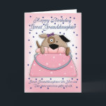 Great Granddaughter Birthday Card - Cute Purse Pet<br><div class="desc">Great Granddaughter Birthday Card - Cute Purse Pet</div>