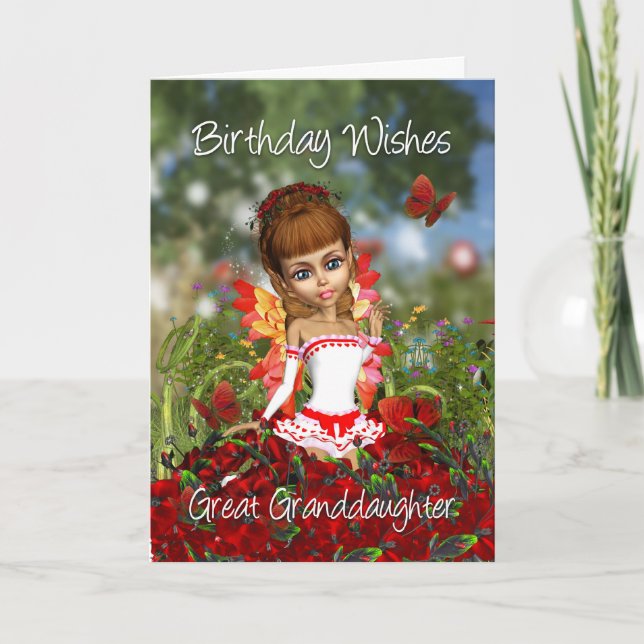 Great Granddaughter Birthday Card With Poppy Meado (Front)