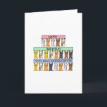 Great Granddaughter Birthday, Cartoon Cats. Card<br><div class="desc">Three rows of cartoon cats standing up holding pastel coloured banners that say 'Happy Birthday to my Great Granddaughter'.</div>