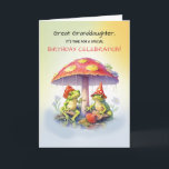 Great Granddaughter Birthday Cute Frogs Mushroom Card<br><div class="desc">Make your great granddaughter’s birthday extra special with this delightful greeting card. Featuring four adorable frogs on and under mushrooms,  it's a perfect way to wish him a "toad-ily" awesome day filled with laughter and fun.</div>