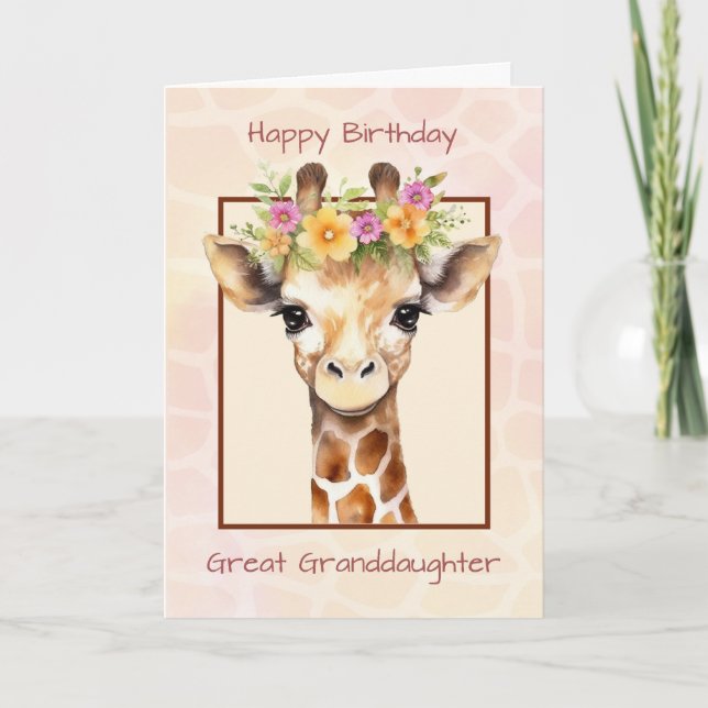 Great Granddaughter Birthday Sweet Safari Jungle Card (Front)