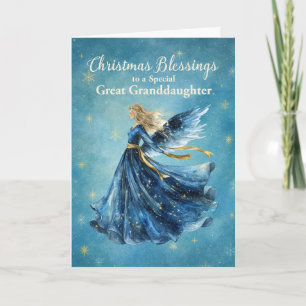 Great Granddaughter Christmas Blessings Angel Card