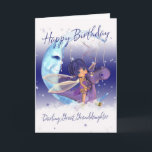 Great Granddaughter Cute Birthday card, purple dra Card<br><div class="desc">Great Granddaughter Cute Birthday card,  purple dragon with fairy and moon</div>