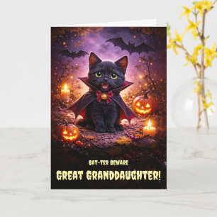 Great Granddaughter Cute Happy Halloween Vampire Card