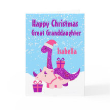 Great Granddaughter Dinosaur Purple Personalised C