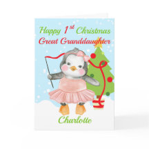 Great Granddaughter Happy 1st Christmas Penguin 