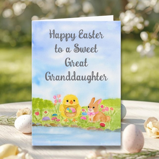 Great Granddaughter Happy Easter Baby Chick  Card (Creator Uploaded)