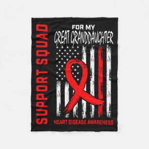 Great Granddaughter Heart Disease Awareness Flag B Fleece Blanket