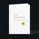 Great Granddaughter-In-Law Birthday Sunflower Card<br><div class="desc">Happy birthday card with photo of a sunflower and modern,  clean script font.  Also notates family relation that is usually not found on cards:  Great Granddaughter-In-Law.</div>