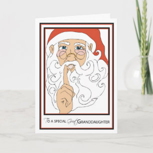 Great Granddaughter Jolly Old St Nick Holiday Card