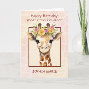 Great Granddaughter Personalise Birthday Safari Card