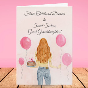 Great Granddaughter Sweet Sixteen Girl Jeans  Card