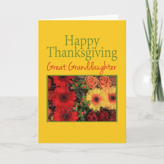 Great Granddaughter Thanksgiving Card (Front)