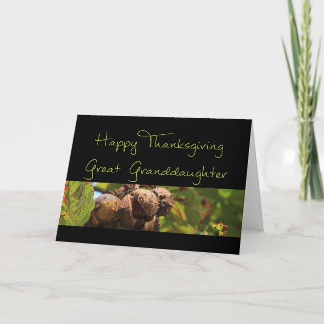 Great Granddaughter Thanksgiving Card (Front)