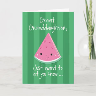 Great Granddaughter Thinking of You One In a Melon Card
