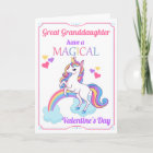 Great Granddaughter Unicorn Valentine's Day