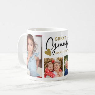 Great Grandkids Make Life Grand 4 Photo Collage Coffee Mug