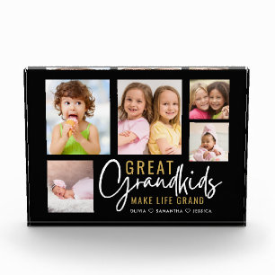 Great Grandkids Make Life Grand Quote 5 Collage Photo Block