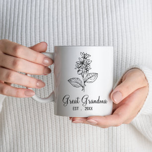 Great Grandma 2024 New Great Grandma Wildflower Coffee Mug