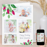 Great Grandma 4 Photo Ditsy Pink Rosebud Birthday Card<br><div class="desc">Create your own photo birthday card with four of your favourite pictures for your great grandma. The photo template is set up for you to add your photos, which are displayed in landscape and square instagram format. The pretty design features watercolor rosebuds and foliage in shades of deep pink and...</div>