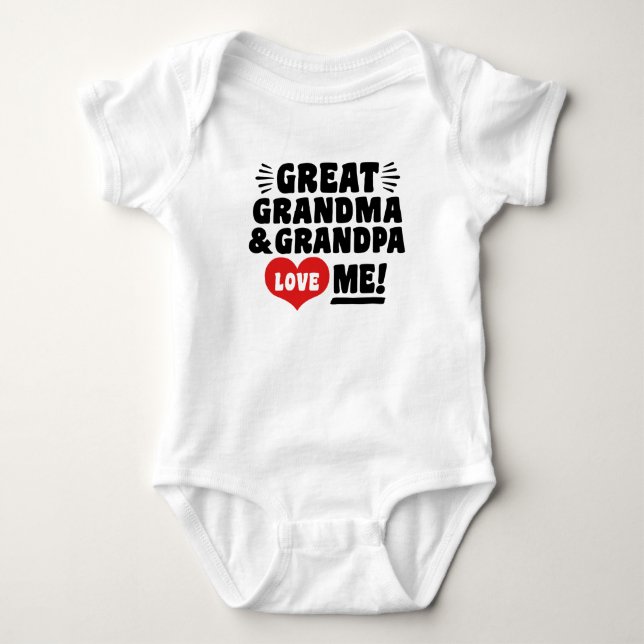 Great Grandma and Great Grandpa Love Me Baby Bodysuit (Front)