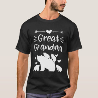 Great Grandma Bear With 4 Baby Cubs Hearts Doddles T-Shirt