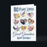 Great Grandma Birthday Photo Collage Card<br><div class="desc">A fabulous heart custom photo birthday card. This great design is suitable for any age. Fill out the 9 hearts with photos of either the birthday person - or picture of everyone who loves them. A simple and modern design they are sure to love. Perfect for a Great Grandma or...</div>