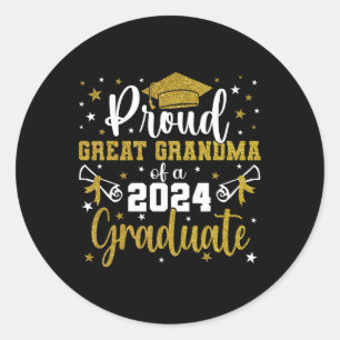 Great Grandma Cl Of 2024 Graduate Senior Graduatio Classic Round Sticker