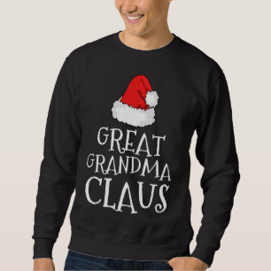 Great Grandma Claus Christmas Hat Family Matching Sweatshirt