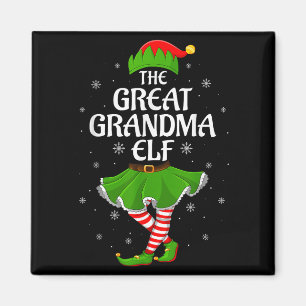 Great Grandma Elf Christmas Family Girls Women Elf Magnet