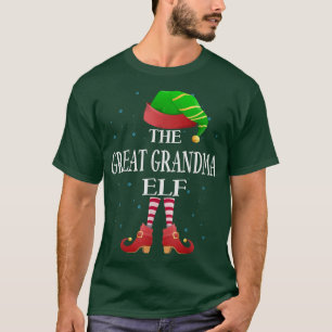 Great Grandma Elf Matching Family Funny Grandma Ch T-Shirt