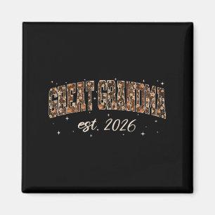 Great Grandma Est 2026 Preppy Floral Fall Pumpkin  Magnet