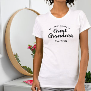 Great Grandma Est Year Black Family Baby Reveal T-Shirt