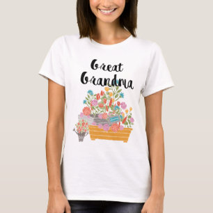 Great- Grandma Flower Garden Design T-Shirt