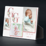 Great Grandma GG Floral Letters | 3 Photo Plaque<br><div class="desc">Create your own photo plaque with three of your favourite pictures - perfect for a new great grandma's first great grandchild. The photo template is set up for you to add your photos, which is displayed in landscape and portrait format and framed with an offset border. GG initials are in...</div>
