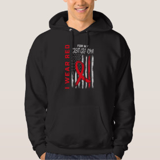 Great Grandma Heart Disease Awareness Flag Matchin Hoodie