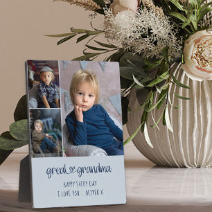 Great Grandma Heart Lettering Editable 3 Photo  Plaque
