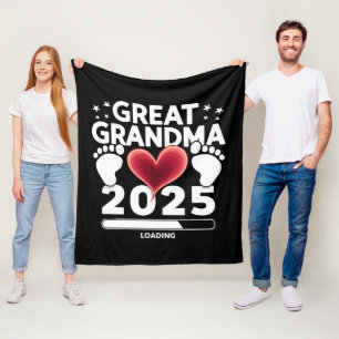 Great grandma Loading 2025 Pregnancy Announcement Fleece Blanket