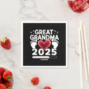 Great grandma Loading 2025 Pregnancy Announcement Napkin