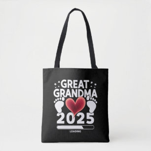 Great grandma Loading 2025 Pregnancy Announcement Tote Bag