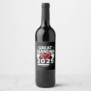 Great grandma Loading 2025 Pregnancy Announcement Wine Label
