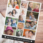 Great Grandma Love You 13 Photo Collage    Fleece Blanket<br><div class="desc">Unique and memorable photo collage fleece blanket for great grandma personalised with 13 favourite pictures.</div>