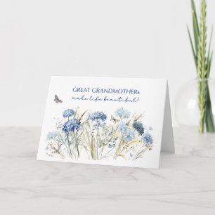 Great Grandma Mothers Day Dusty Blue Wildflowers Card